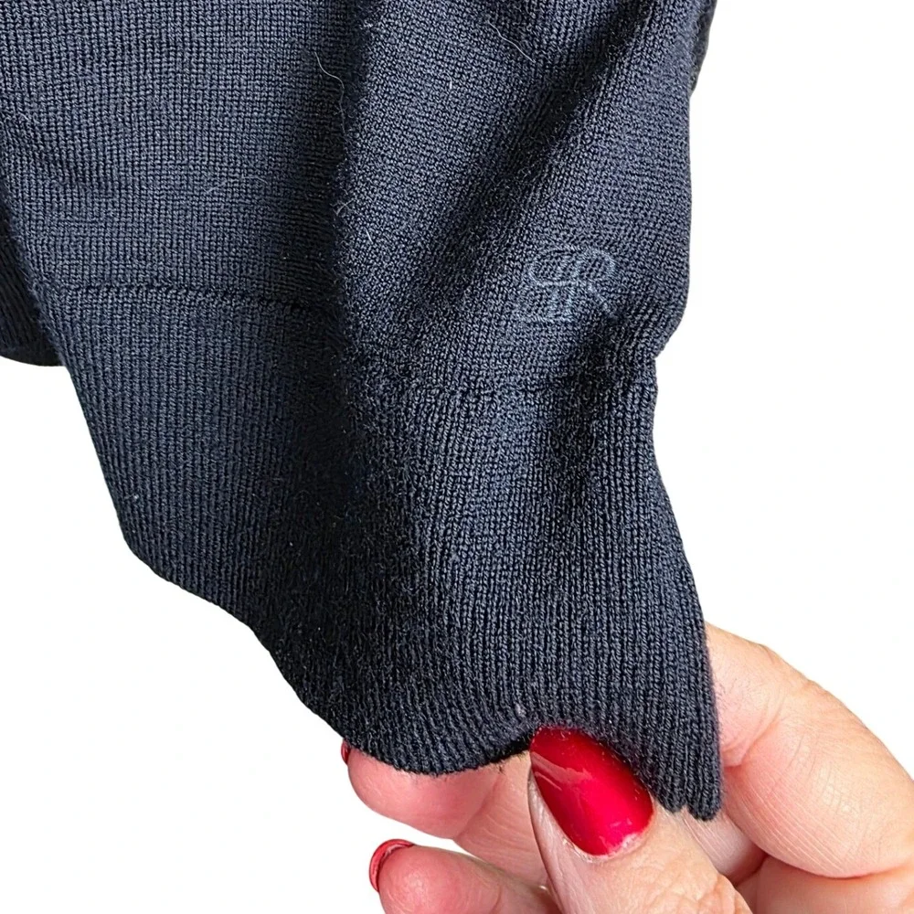 Banana Republic Men‎ XL 100% Merino Wool Sweater Black Academia Preppy Layering